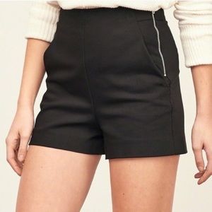 Zara High Waisted Black Tailored Shorts